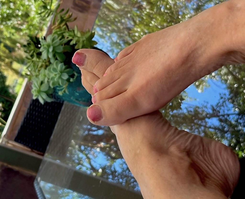 Feet Above Table, Blue Sky Below